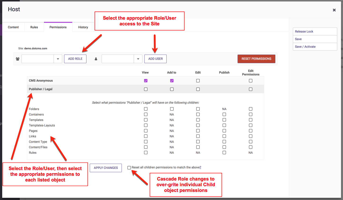 Reset Permissions on Site