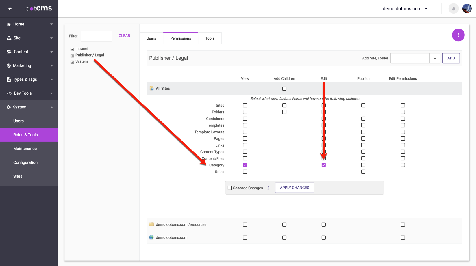 Edit Top-level Categories